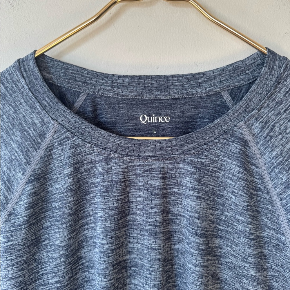 Quince Mesh Performance Training Long Sleeve Tee Heather Blue L - Picture 5 of 8